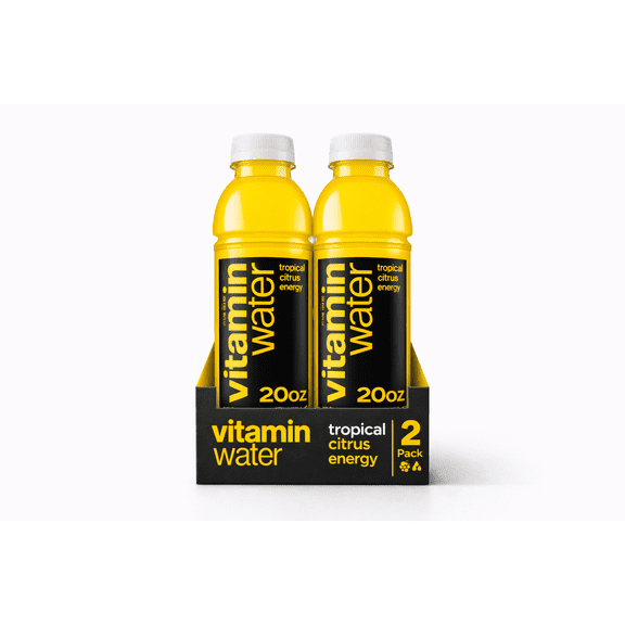 vitaminwater Energy Tropical Citrus Nutrient Enhanced Flavored Water Beverage, 20 fl oz Bottles (2 Pack)