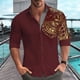 thumbnail image 1 of Camisa de manga larga con botones para hombre Camisa de solapa dorada de moda Suave cómoda Ligera Diseño de diseñador Nueva talla grande, 1 of 6
