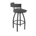 thumbnail image 2 of 861 Artemis 25" Swivel Counter Stool with Pewter Finish and Graph Coal Seat and Back, 2 of 5