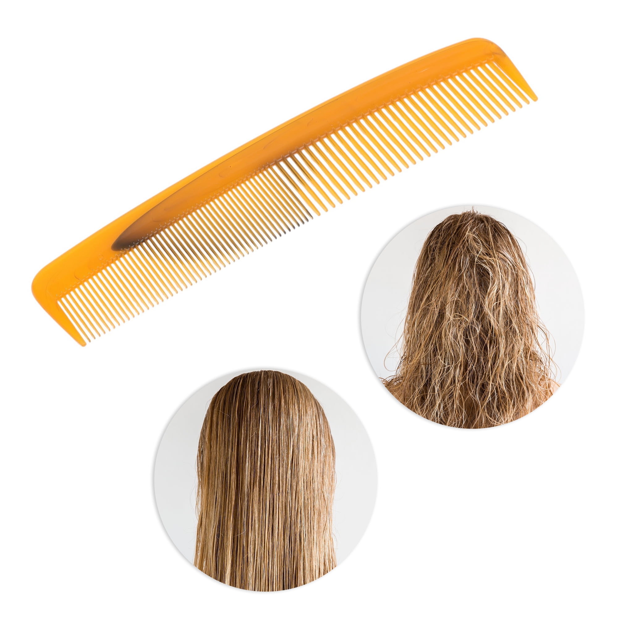 Unique Bargains 1 Piece Durable Tendon Comb for Curly Hair in Vibrant Orange Color