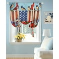 thumbnail image 2 of Independence Day Tie Up Curtains for Window, Thermal Insulated Balloon Shade Adjustable Rod Pocket Curtains Valance Panels for Kitchen Bathroom Cafe 42 x 45 4th of July Bird USA Flag Flower Bird, 2 of 6