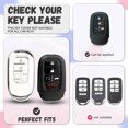 thumbnail image 2 of Key Fob Cover Compatible with Fit for Honda Accord Civic CR-V HR-V Pilot Passport Ridgeline Keychain Case Holder Protector,Silver-white, 2 of 6