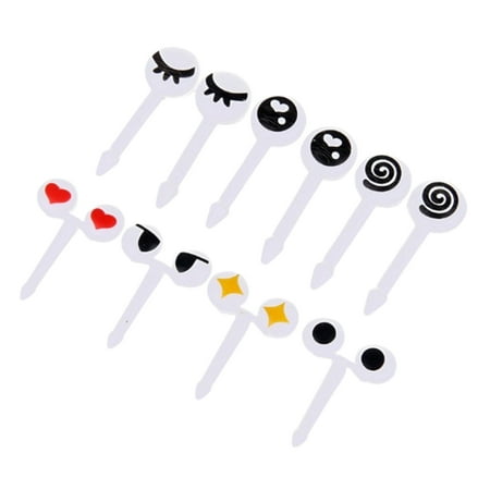 

10pcs/set PP Fruit Fork Cake Dessert Reusable Lightweight Cute Eye For Kids Mini