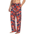 thumbnail image 3 of Mens Pajama Pants - Soft Sleep & Lounge Pants for Men, Cute Red Tomato Blue Cuteness Casual PJ Bottoms Pants with Pockets, 3 of 5