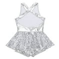thumbnail image 6 of Alvivi Women’s Ballet Jazz Tap Latin Leotard Dress Sequin Criss Cross Back Unitard Built-in Shorts White 14/S, 6 of 7