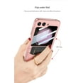 thumbnail image 7 of case for Galaxy Z Flip 5 Case with Ring & Card Holder, Pocket Storage, Slim Leather Case, Key Ring Wallet Cover Built-in Screen Protector for Galaxy Z Flip 5 Case, Pink, 7 of 7