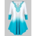 thumbnail image 1 of Más el tamaño de Ombre del color de la túnica camiseta Rosegal Mangas largas de talla grande, 1 of 5
