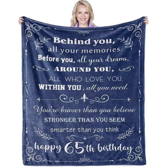 65th Birthday Gifts for Women,65 Birthday Gifts for Men, 65th Birthday Decorations,65 Year Old Birthday Gifts Ideas for Women,65th Birthday Gifts Blankets 60"X 50" for Her