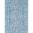 thumbnail image 1 of Unique Loom Traditional Collection Distressed Vintage Medallion Transitional Indoor and Outdoor Flatweave Area Rug, 9 x 12 Feet, Aqua Blue/Ivory, 1 of 1