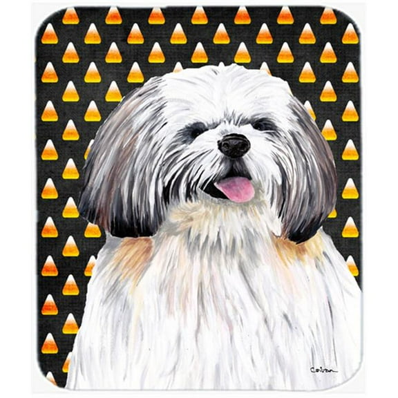 Shih Tzu Candy Corn Halloween Portrait Mouse Pad- Hot Pad Or Trivet