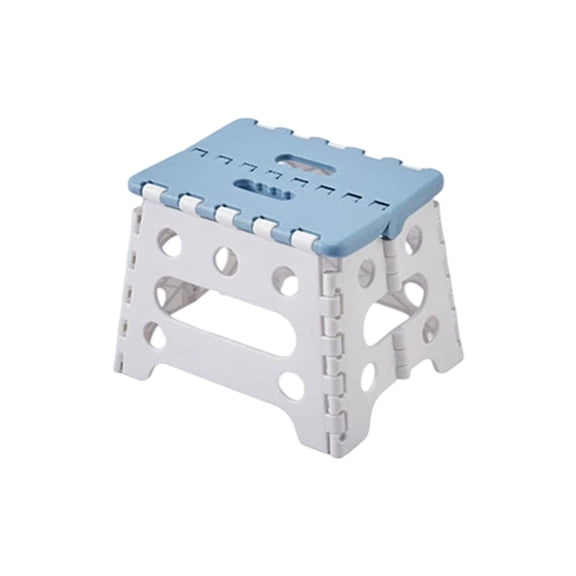 Folding Step Stool -17.8inch Height Heavy Duty Foldable Foot Stool for Adults, Kitchen Garden Bathroom Stepping Stool, Blue