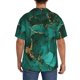 thumbnail image 3 of Balery Green Gold Glitter Camisa Casual de Manga Corta con Botones para Hombre, Texturizada, Estilo Cubano, para Playa, Verano-3X-Large, 3 of 5