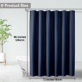thumbnail image 3 of OVZME Cortina de ducha azul extralarga de 96 pulgadas de largo con textura en relieve 3D, cortina de ducha de baño grande para hotel con 12 agujeros, cortinas de ducha de tela lavable, 72 x 96, azul m, 3 of 5