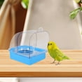 thumbnail image 4 of OUNONA Bird Food Container Sky-blue ABS Square 1Pack for Small Birds and Pet Owners, 4 of 7