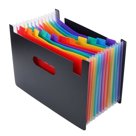 Carpeta de archivo expandible de 24 compartimentos, gran capacidad, de plástico, con pestañas de colores, para facturas, recibos y documentos, carpeta de archivo acordeón.