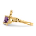 thumbnail image 4 of 14k Yellow Gold February Cubic Zirconia Cz Birthstone Claddagh Ring Celtic, 4 of 9