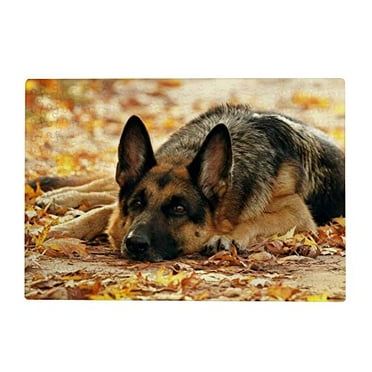Jigsaw Puzzles 300 Pieces for Adults German Shepherd Dog - Wooden Puzzle - Unique Suitable for Teenagers,Fun Puzzle Educational Family Game Toys Adults Home Decoration 15 x 10 In