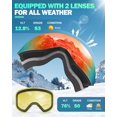 thumbnail image 2 of Gafas de esquí Snowalva sin marco para snowboard con lente magnética UV400, 2 of 7