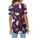 thumbnail image 5 of Tops con estampado de día de la independencia de manga corta con cuello en V para mujer a la moda para mujer Fridja  hjk5322, 5 of 8