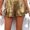 Gold, variant on Women's Shorts Party Plain Straight Leg Gold S (4)