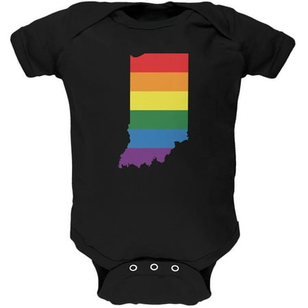 

Indiana LGBT Gay Pride Rainbow Black Soft Baby One Piece - 18-24 months