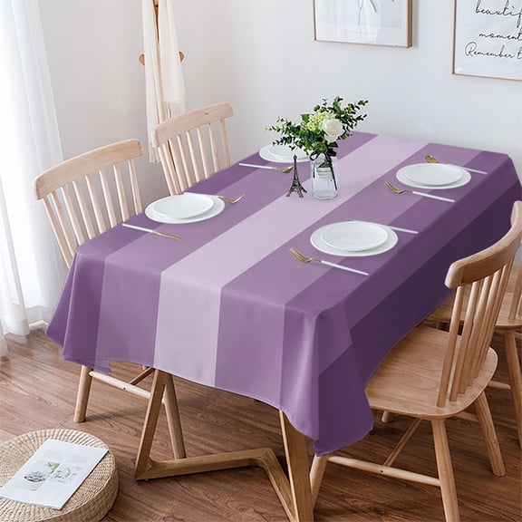 Geometric Purple, Tablecloth Rectangle Table Cloth 52x70 , Waterproof Tablecloth Outdoor Table Cloth, Solid Ombre Geometric Modern Stripe Washable Table Cover for Kitchen Dining Party