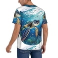 thumbnail image 2 of Uemuo Watercolor Turtle4 Print Mens Polo Shirts Baseball T-shirt Performance Short Sleeve Golf Shirt Moisture Wicking Athletic Casual Collared T-Shirt-Medium, 2 of 7