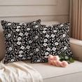 thumbnail image 2 of Black White Floral Outdoor Waterproof Pillow Covers, Farmhouse Vintage Botanical Leaves Decorative Square Throw Pillowcase Sofa Cushion Sham for Patio/Couch/Chair, 18"x18" 2 Pack, 2 of 8