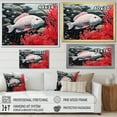 thumbnail image 4 of Designart "The Mysterious Crawl Of Black And Red Fish II" Coastal Coral Under Water Floater Framed Wall Art Living Room, 4 of 5