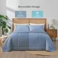 thumbnail image 3 of Amelie Home Queen Cooling Comforter – Reversible Lightweight Blanket for Hot Sleepers, Heather Denim Blue 90"x90", 3 of 5