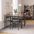 thumbnail image 7 of Dining Table Set for 4, Dining Room Table Set with 4 Upholstered Chairs, Rectangular Dining Table for Small Space, Apartment, Breakfast, Rustic Brown, 7 of 7