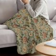 thumbnail image 3 of Vintage Spring Floral Blanket Soft Cozy Warm Throw Blanket for Couch, Plush Fuzzy Flannel Fleece Blankets for Sofa, Farmhouse Flowers Green Vintage Bed Blankets Lightweight Gifts for Women, 30"x40", 3 of 9