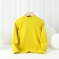 thumbnail image 2 of Hjtefg Kids High Collar Long Sleeve Tee, Unisex Soft Basic Shirt for Boys and Girls, Korean Style Thermal Top for Spring and Fall, Comfortable Layering Blouse,Color: Yellow Size: 9-10 Years, 2 of 4