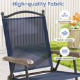 thumbnail image 3 of Spaco Set of 2 Patio Folding Sling Back Camping Deck Chairs, Front Porch Furniture, Outdoor Patio Furniture-Navy, 3 of 5