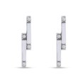 thumbnail image 2 of AFFY 14K Gold Plated 925 Sterling Silver Round Cut Natural Diamond Bar Drop Earrings Jewelry For Women's (0.1 Cttw, I2-I3 Clarity), 2 of 2