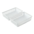thumbnail image 2 of (2 pack) Mainstays 2-Pack Plastic Drawer Organizer Storage Bin Set, Mini Drawer Storage Containers for Kitchen Drawer, Desk Drawer and Bathroom Drawer Organization, Arctic White, 10.3" x 6.5" x 2.4", 2 of 11