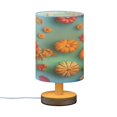 thumbnail image 2 of Colorful Pumpkins and Autumn Decorations Small Lamp Printed Gifts Table Lamp USB Bedside Desk Nightstand Lamp Wood Base for Bedroom Living Room Office Desk College Dorm, 2 of 7