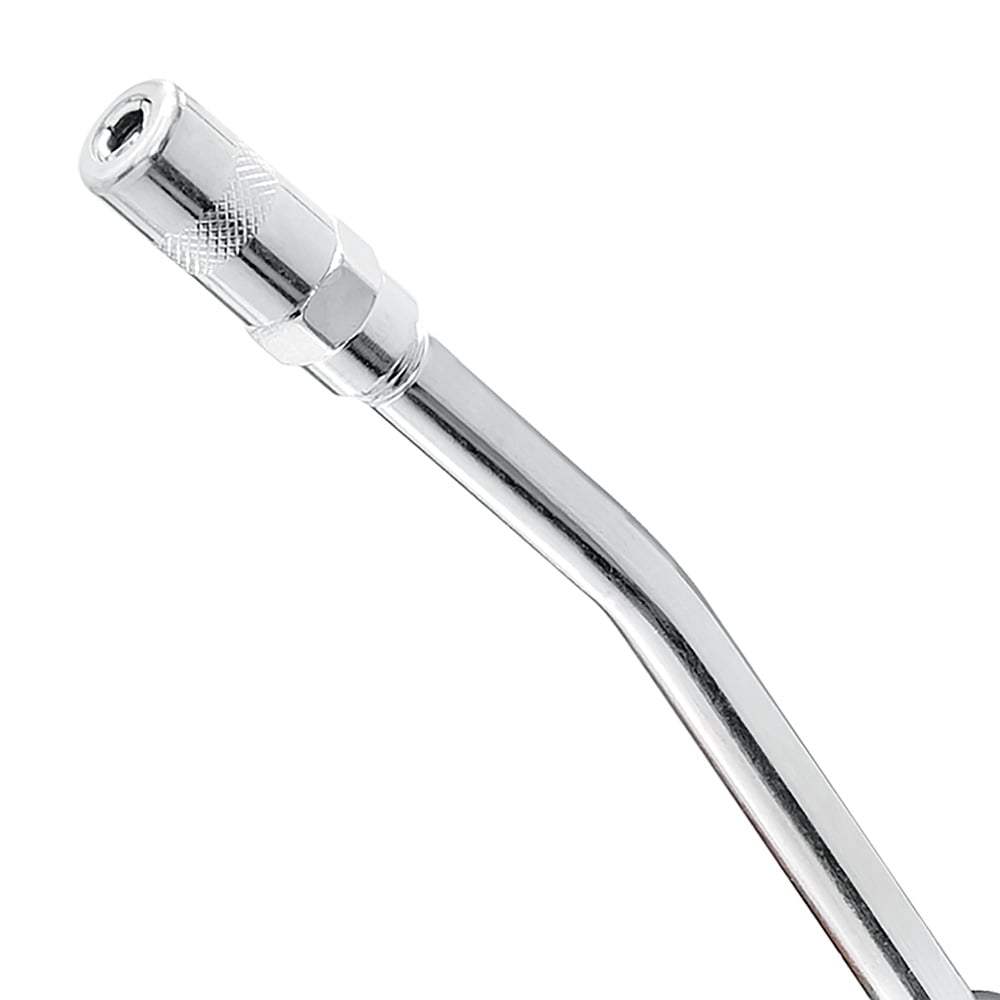 Carbyne Grease Gun, Lever Handle, Anodized Aluminum Barrel, 3-Way Loading, 12 in. Flex Hose, 6 in. Rigid Extension, Coupler, for Zerk Fittings
