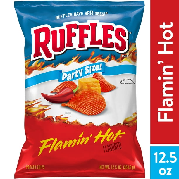 Ruffles Potato Chips Flamin' Hot Flavored 12.5 Oz