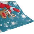 thumbnail image 7 of Santa Reindeer and Snowman Velvet Oblong Lumbar Plush Throw Pillow Cover/Shams Cushion Case 20x36in Decorative Invisible Zipper Design for Couch Sofa Pillowcase Only, 7 of 7