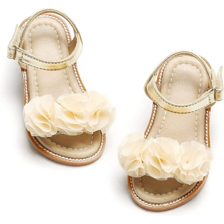 

Toddler Girls Sandals Soft Rubber Flats Summer Baby flower girl Shoes