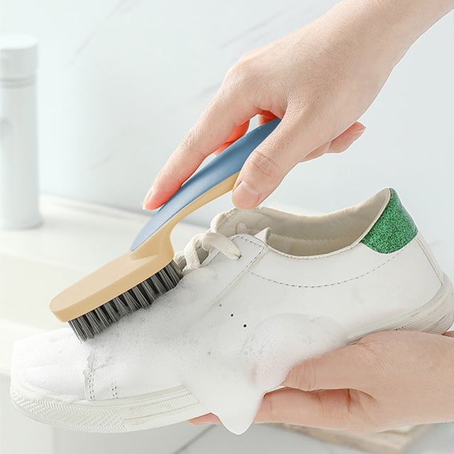 Uuiauoio Dual-Head Shoe Cleaning Brush with Bristles - Gentle Yet Scrubber for Sneakers, Boots, Leather Shoes -Surface Home & Car Care Cleaning Tool for Shoes, Upholstery, Fabrics