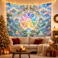 thumbnail image 3 of Celestial Deity Over Mandala in Vibrant Clouds, Mystical Fantasy for Meditation Enthusiasts, Spiritual Decor Wall Art, Housewarming Gift, Tapestry Wall Hanging for Meditation Room and Yoga Room, 3 of 7
