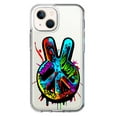 thumbnail image 1 of MUNDAZE Apple iPhone 13 Mini Shockproof Clear Hybrid Protective Phone Case Peace Graffiti Painting Art Cover, 1 of 5