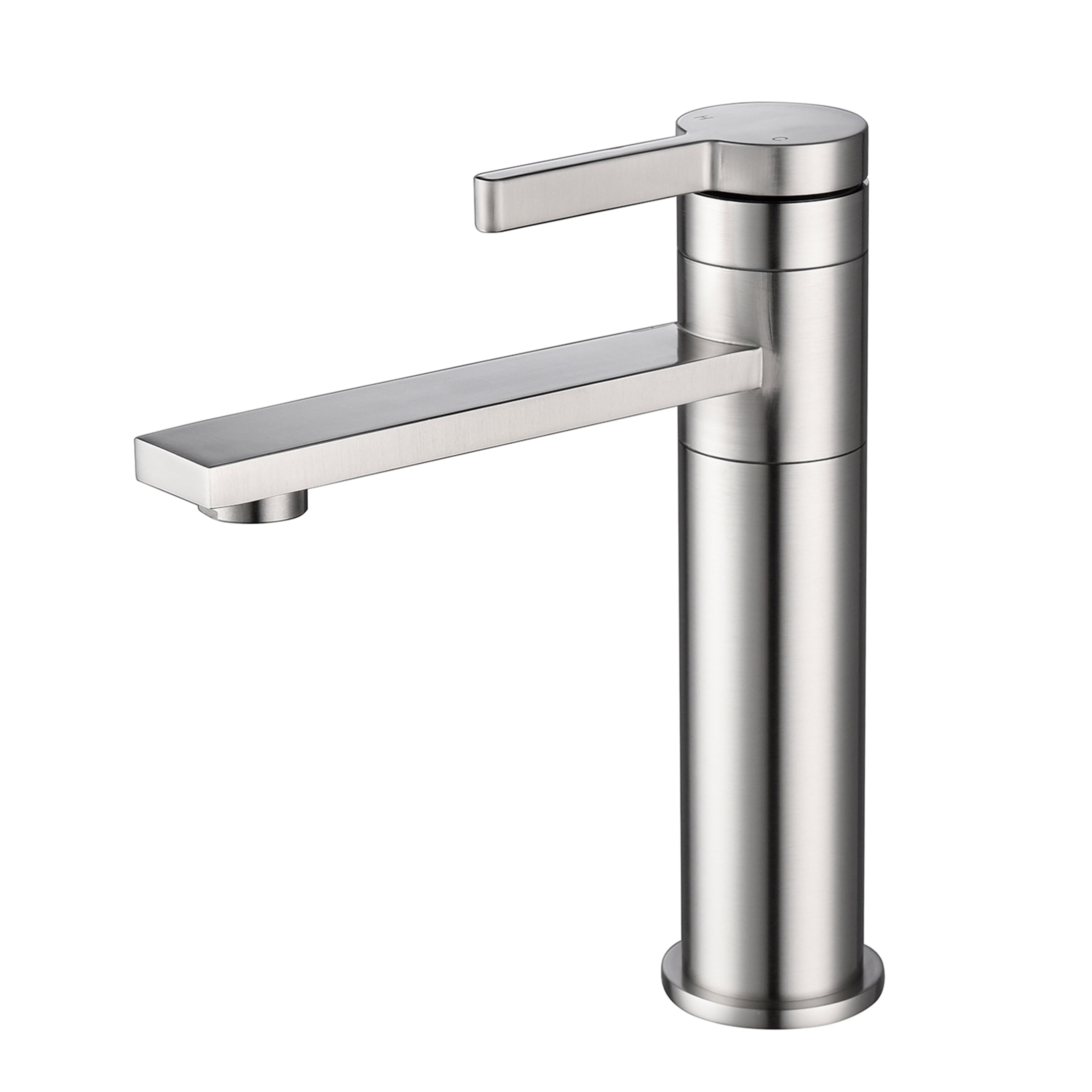 JERFIT Single Handle Bathroom Sink Faucet, Brushed Nickel Vanity Faucet for Single Hole Mount, Stainless Steel, Spot and Fingerprint Resistant