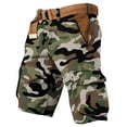 thumbnail image 3 of Mens Camo Cargo Shorts Wild Outdoor - Cotton Relaxed Fit Utility Multi-Pocket Shorts Featuring Relaxed Fit Cuts Dark Green L, 3 of 5