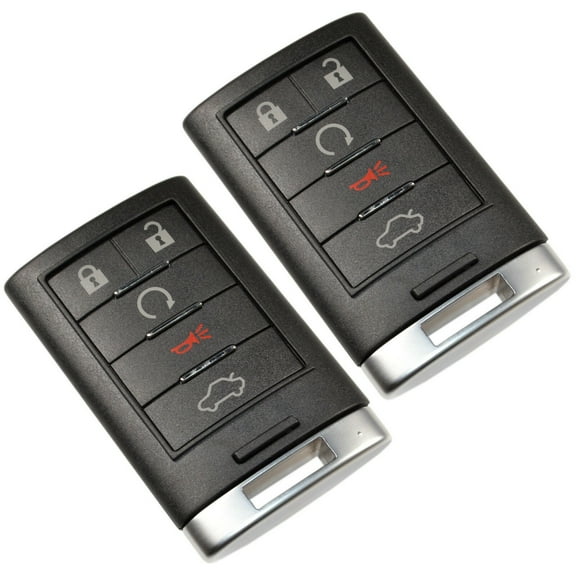 HQRP 2-Pack Remote Key Fob Shell Case Keyless Entry w/5 Buttons for Cadillac SRX 2010 2011 2012 2013 2014; XTS ATS 2013 2014