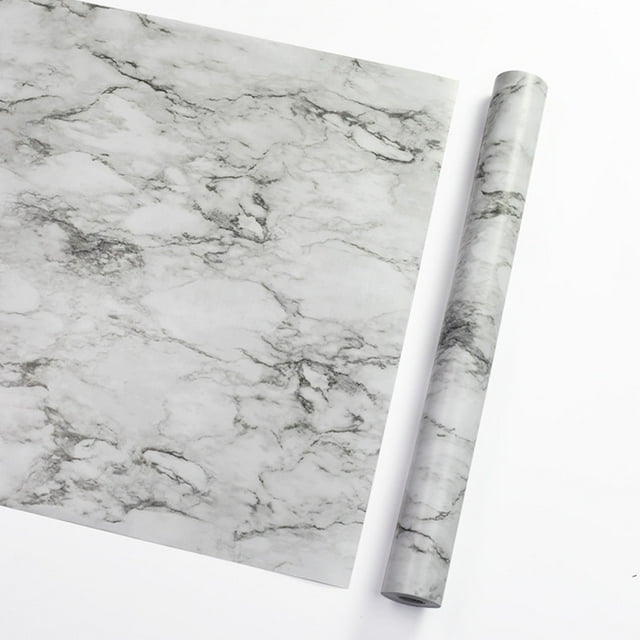 Papel pintado de mármol blanco impermeable con diseño de paisaje autoadhesivo.