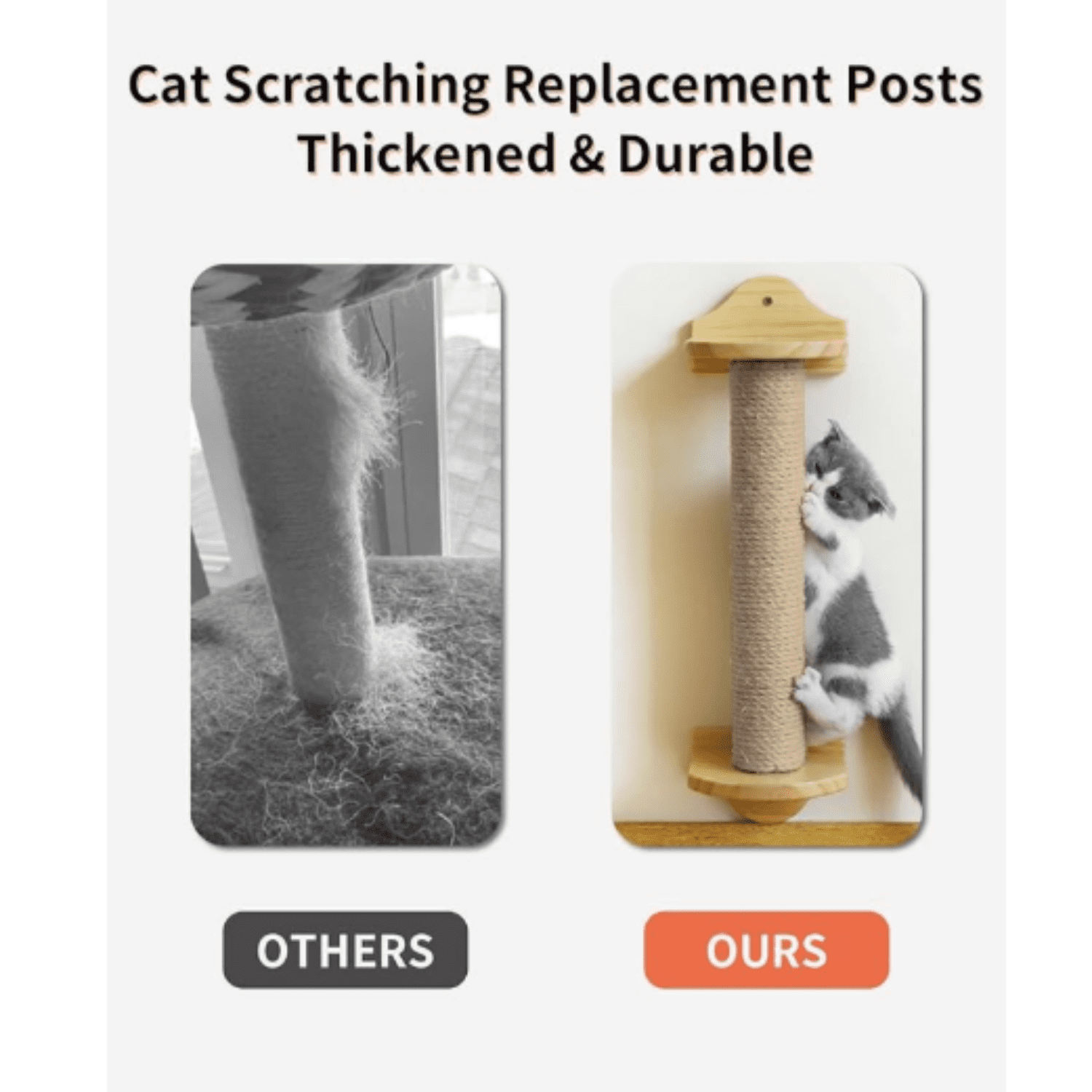 15" x 2.75" M8 6 Pack Cat Tree Scratching Post Replacement Parts for Indoor Cats Tower Rope Scratch Poles Refill Sisal Pole Part for Refurbishment Accessories Spare Green