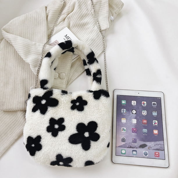 Bolsas De Hombro Bolsa de hombro para axilas de felpa suave a la moda para mujer con estampado de cerezas Sywqhk Para Estrenar